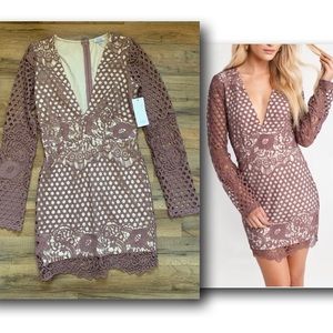 {TOBI} Mauve Lace Lined Dress NWT